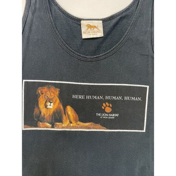 VINTAGE MGM Grand Las Vegas The Lion Habitat T-shirt Men XXL Black 90s - Picture 2 of 5